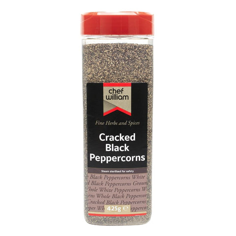 Chef William Cracked Black Peppercorns 425g