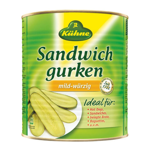 Kuhne Long Gherkin Slices 2.9kg (NDW 1.55kg)