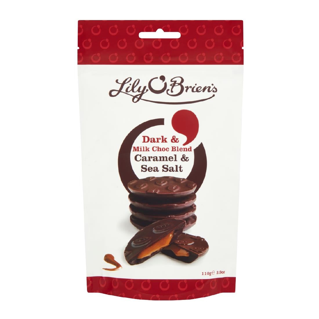 Lily O'Brien's Dark & Milk Chocolate Caramel and Sea Salt Chocolates Share Bag 100g (Case of 7 Bags)