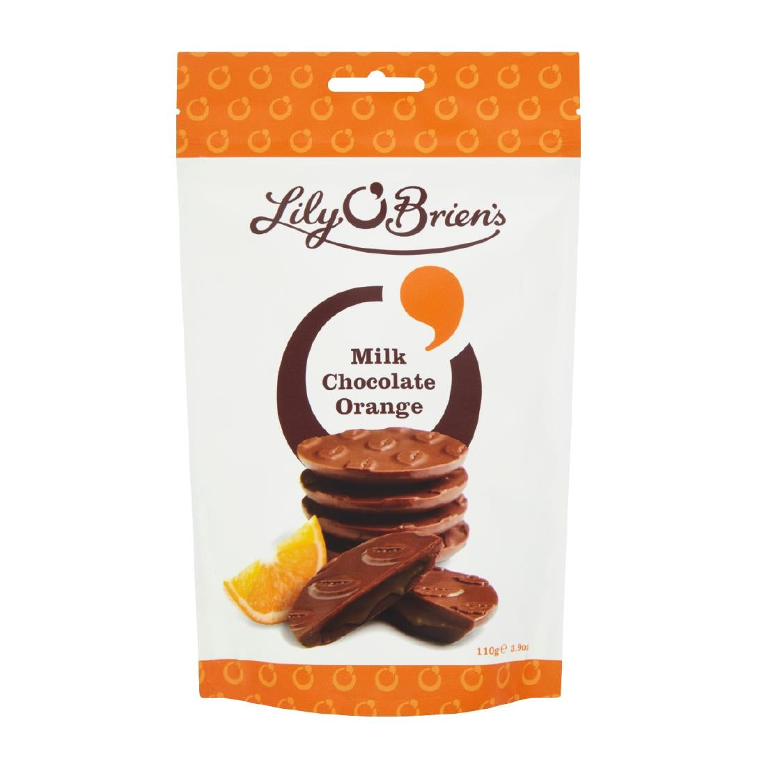 Lily O'Brien's Milk Chocolate Orange Share Bag 100g (Case of 7 Bags)