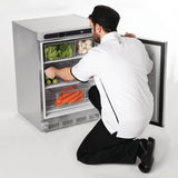 stainless steel under counter fridge