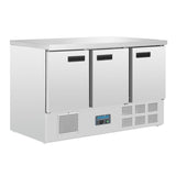 3 door counter fridge