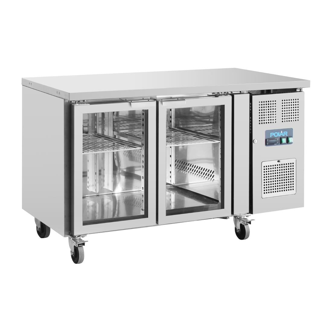 glass door counter fridge