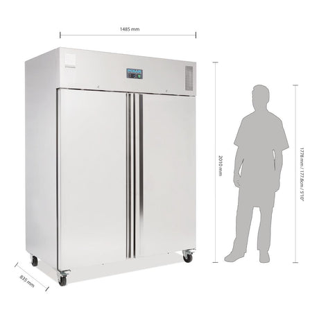 upright double door fridge