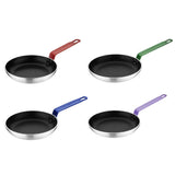 Hygiplas Aluminium Non-Stick Teflon Colour Coded Frying Pan Set 20cm Purple Handle 20cm (Pack of 4)