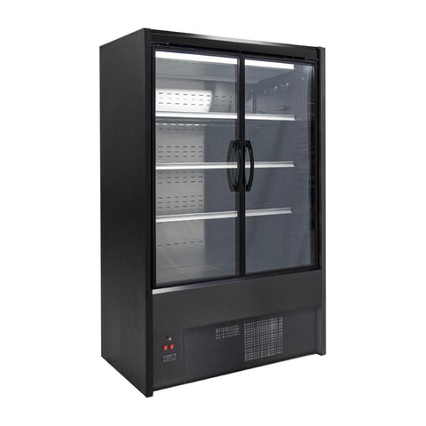 Zoin Cervinho Multideck Display Black with Hinged Doors 1200mm