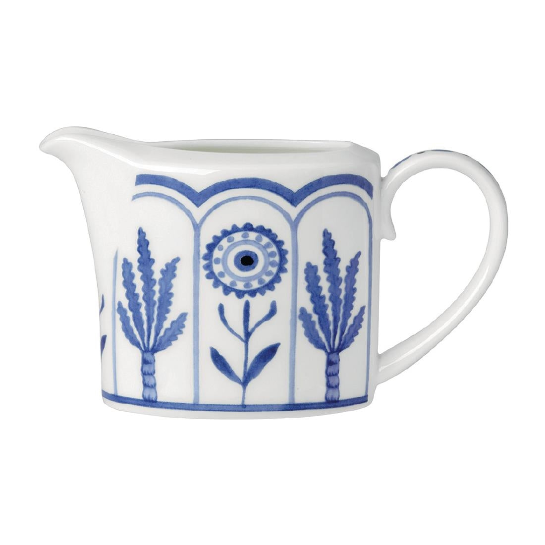 William Edwards Sultan's Garden Blue Milk Jug Stainless steel Coupe 220ml (12 Pack)