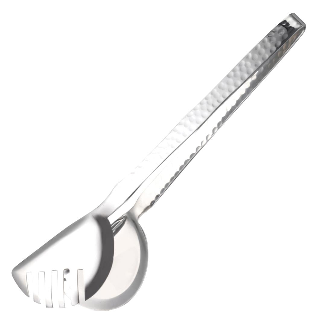 Steelite DWH Hammered Stainless Steel Buffet Salad Tong 10'' (6 Pack)