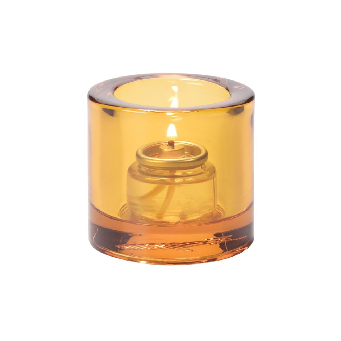 Hollowick Thick Round Amber Tealight 70x 73mm (6 Pack)