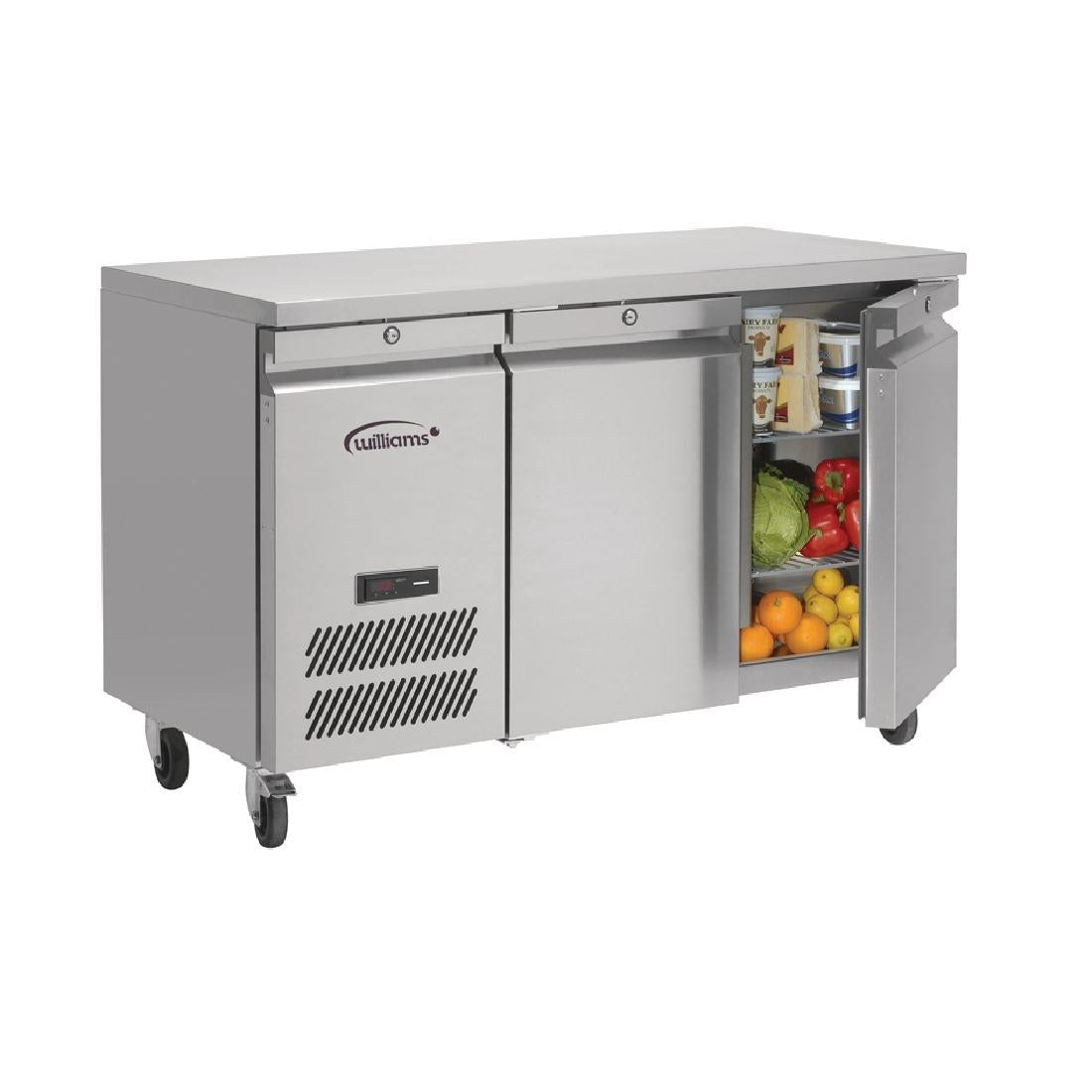 double door counter fridge