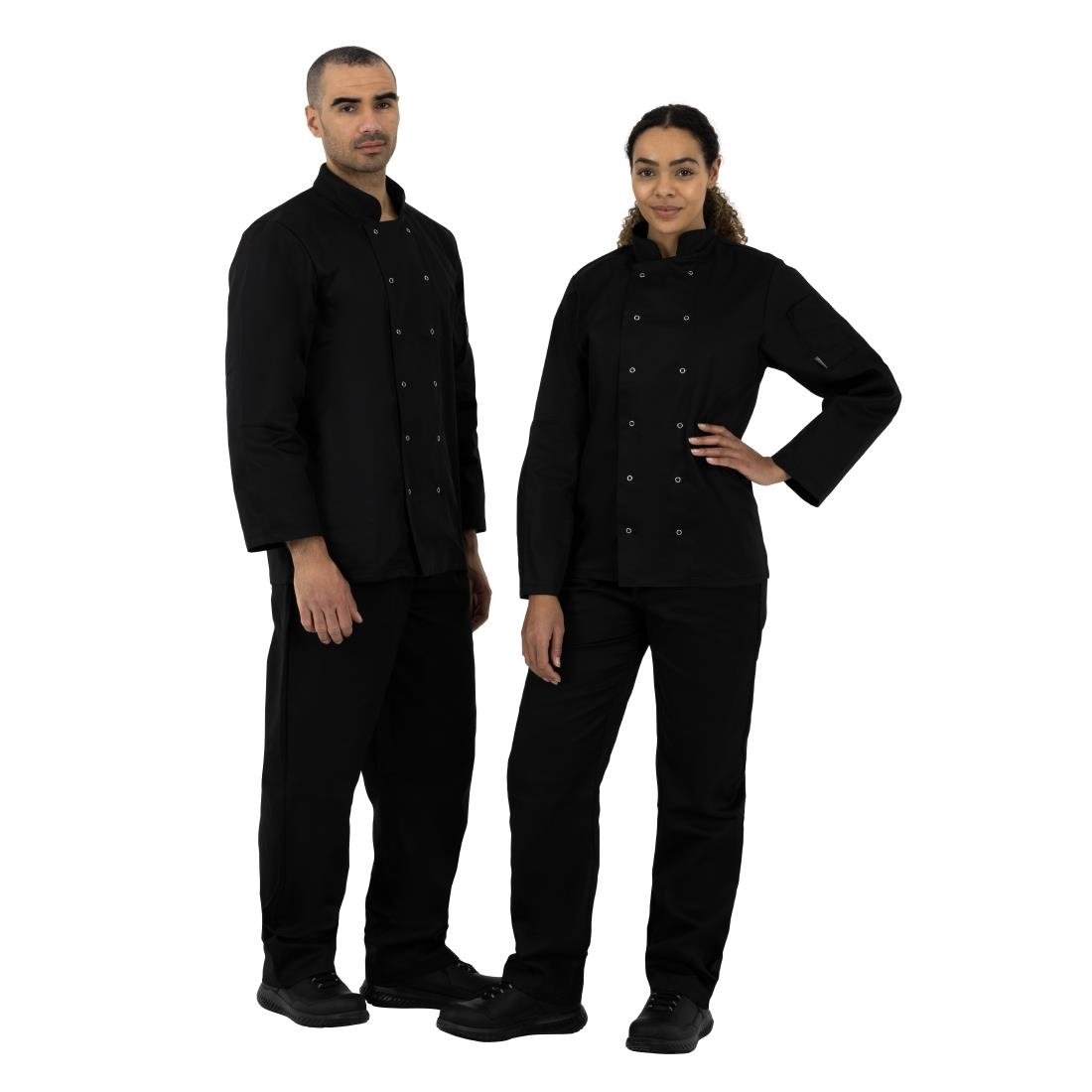 Whites Vegas Unisex Chef Jacket Long Sleeve Black M