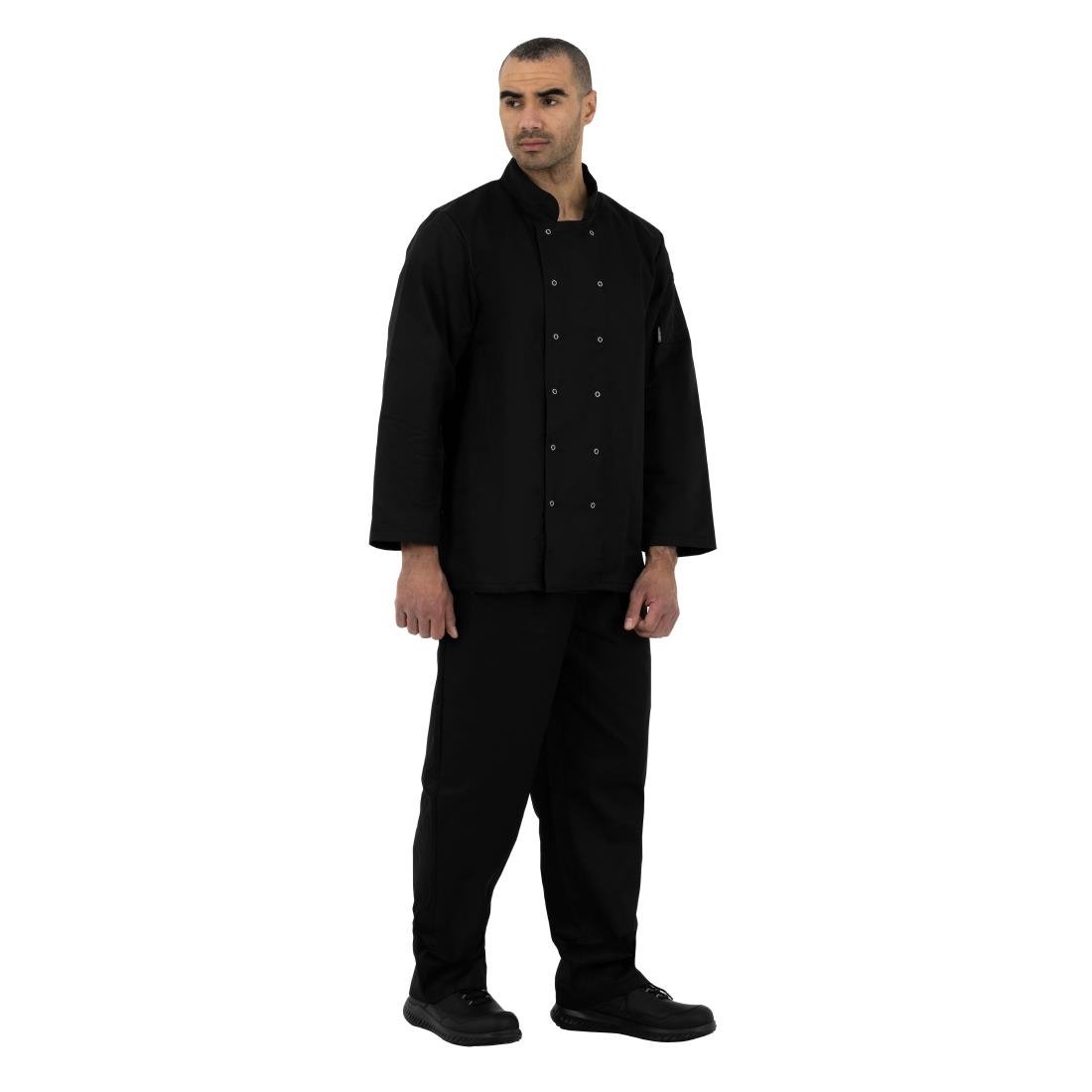Whites Vegas Unisex Chef Jacket Long Sleeve Black M