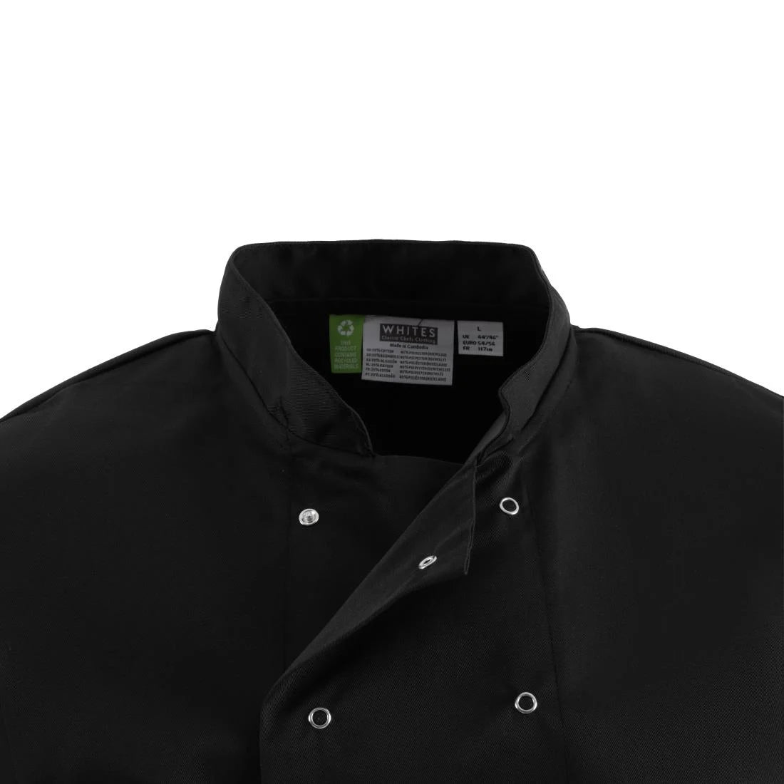 Whites Vegas Unisex Chef Jacket Black 2XL
