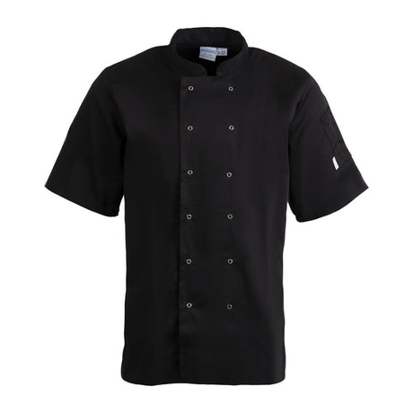 Whites Vegas Unisex Chef Jacket Short Sleeve Black 4XL