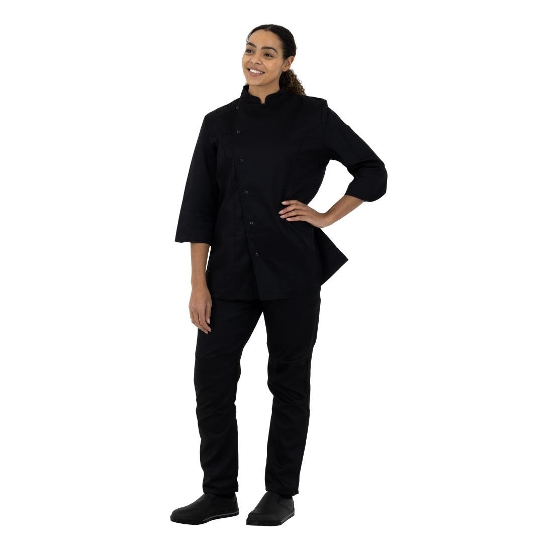 Whites Vegas Unisex Chef Jacket Short Sleeve Black 4XL