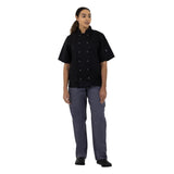 Whites Vegas Unisex Chef Jacket Short Sleeve Black 4XL