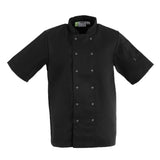 Whites Vegas Unisex Chef Jacket Short Sleeve Black XS
