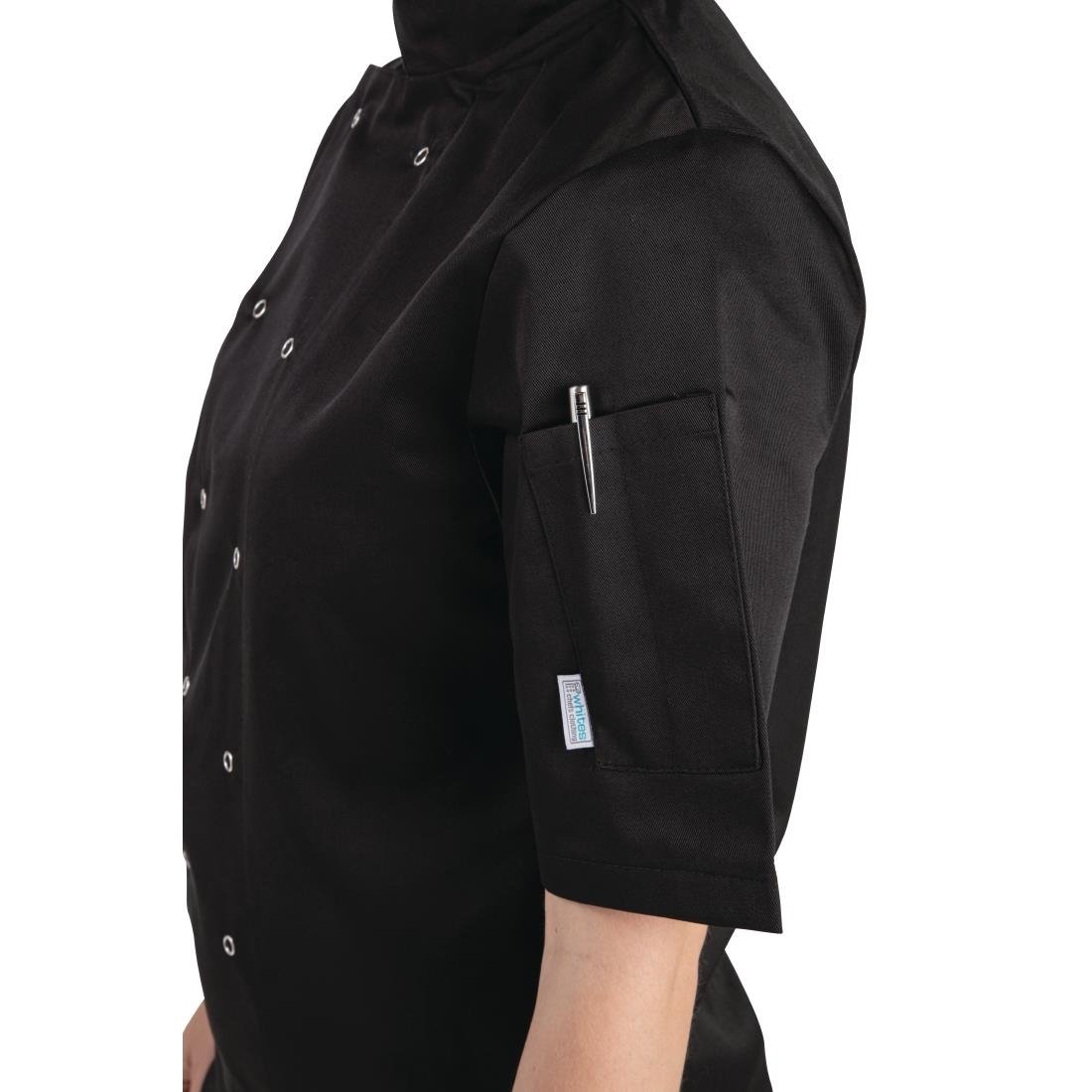Whites Vegas Unisex Chef Jacket Short Sleeve Black 4XL