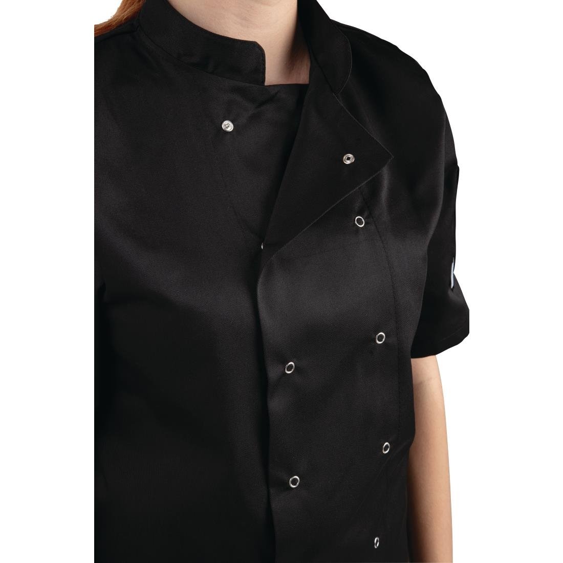 Whites Vegas Unisex Chefs Jacket Short Sleeve Black XXL