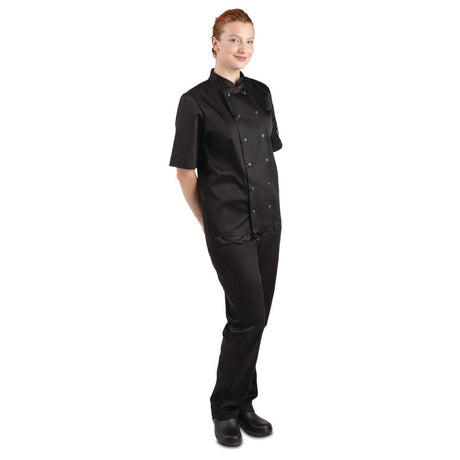 Whites Vegas Unisex Chef Jacket Short Sleeve Black XS