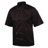 Whites Vegas Unisex Chef Jacket Short Sleeve Black 4XL