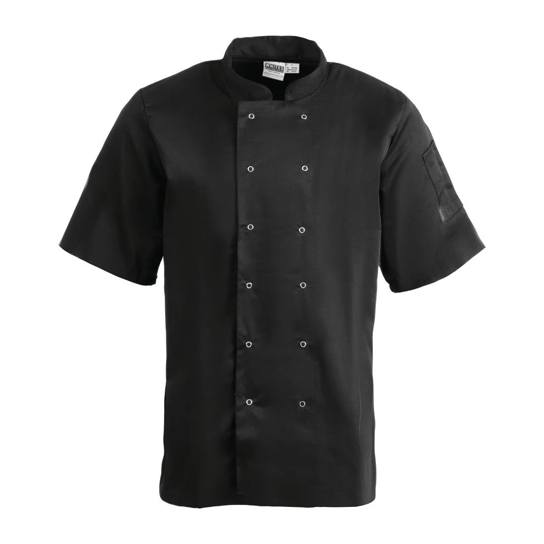 Whites Vegas Unisex Chef Jackets Black L (5 Pack)