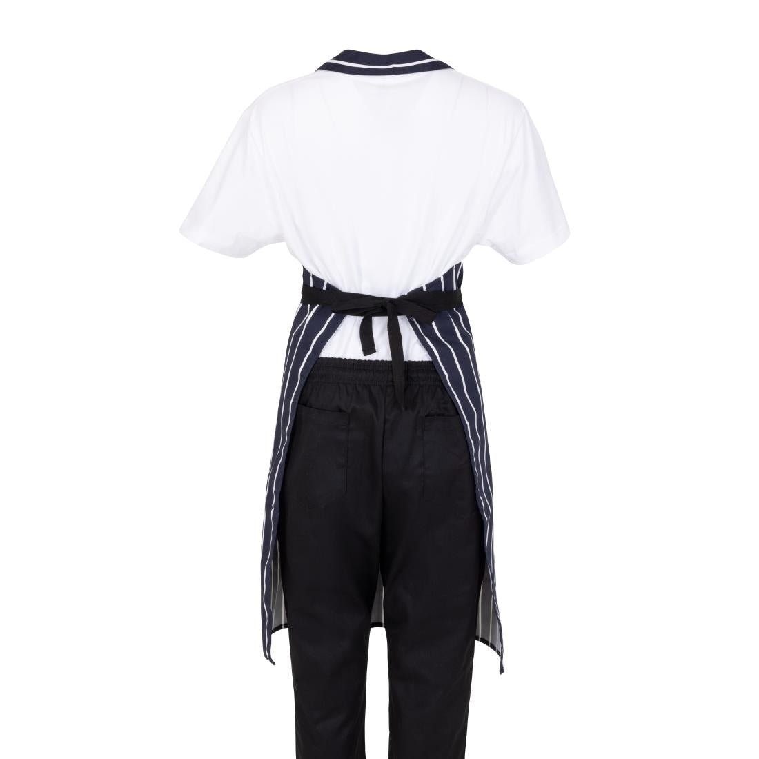 Whites Butchers Stripe Bib Apron Blue/White