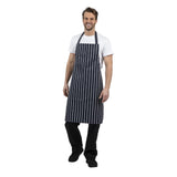 Whites Butchers Stripe Bib Apron Blue/White