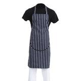 Whites Butchers Stripe Bib Apron with Pocket Blue/White