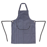 Whites Butchers Stripe Bib Apron with Pocket Blue/White