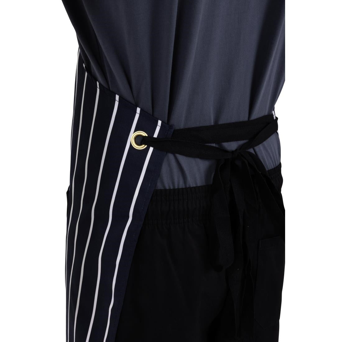 Whites Butchers Stripe Pocket Bib Apron Blue/White