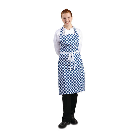 Whites Bib Apron Blue & White Check
