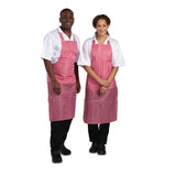 Whites Water Resistant Bib Apron Red And White Stripe