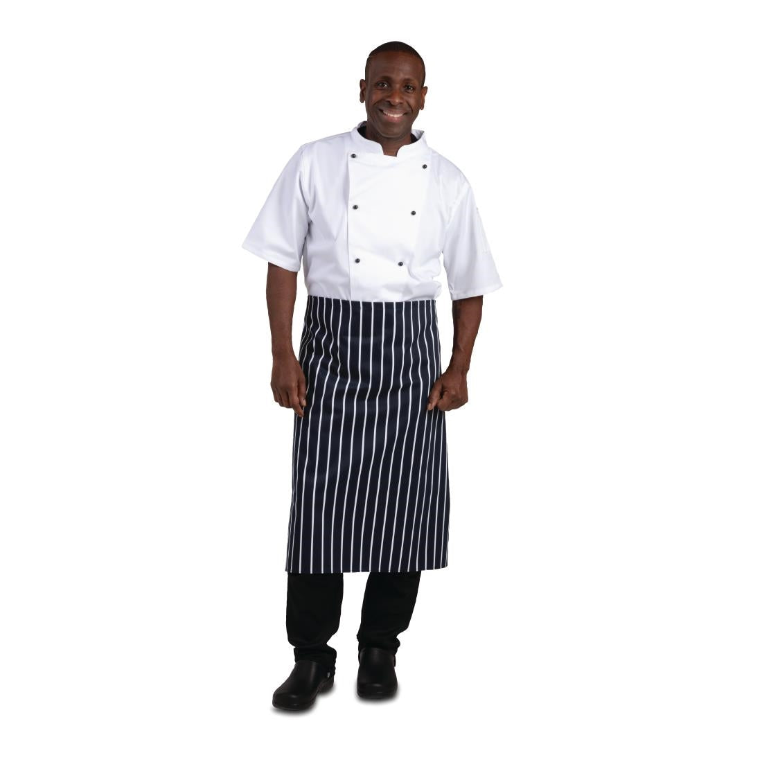 Whites Butchers Stripe Waist Apron Blue/White
