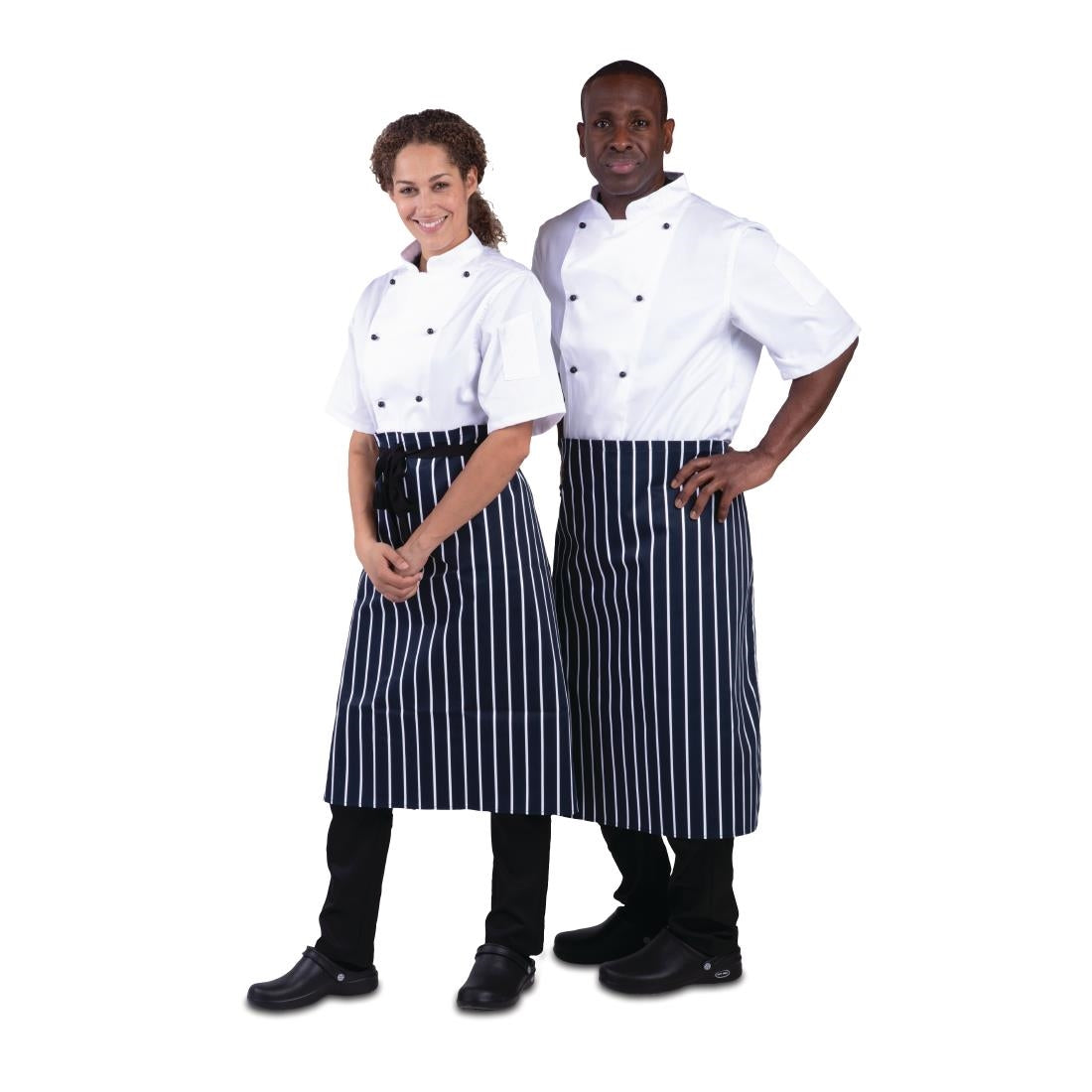 Whites Butchers Stripe Waist Apron Blue/White