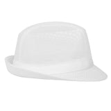 Trilby Hat with Net Snood White M