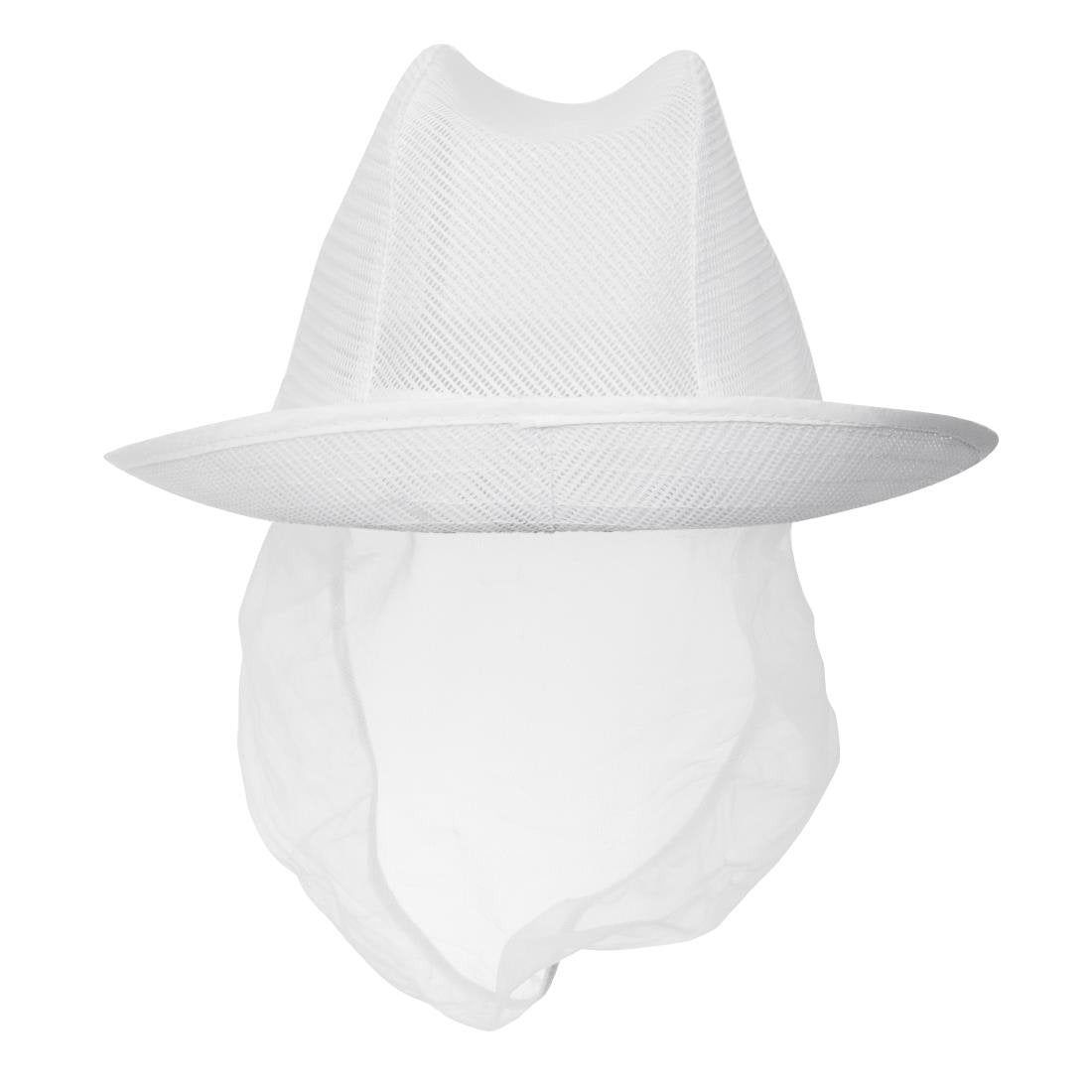 Trilby Hat with Net Snood White S