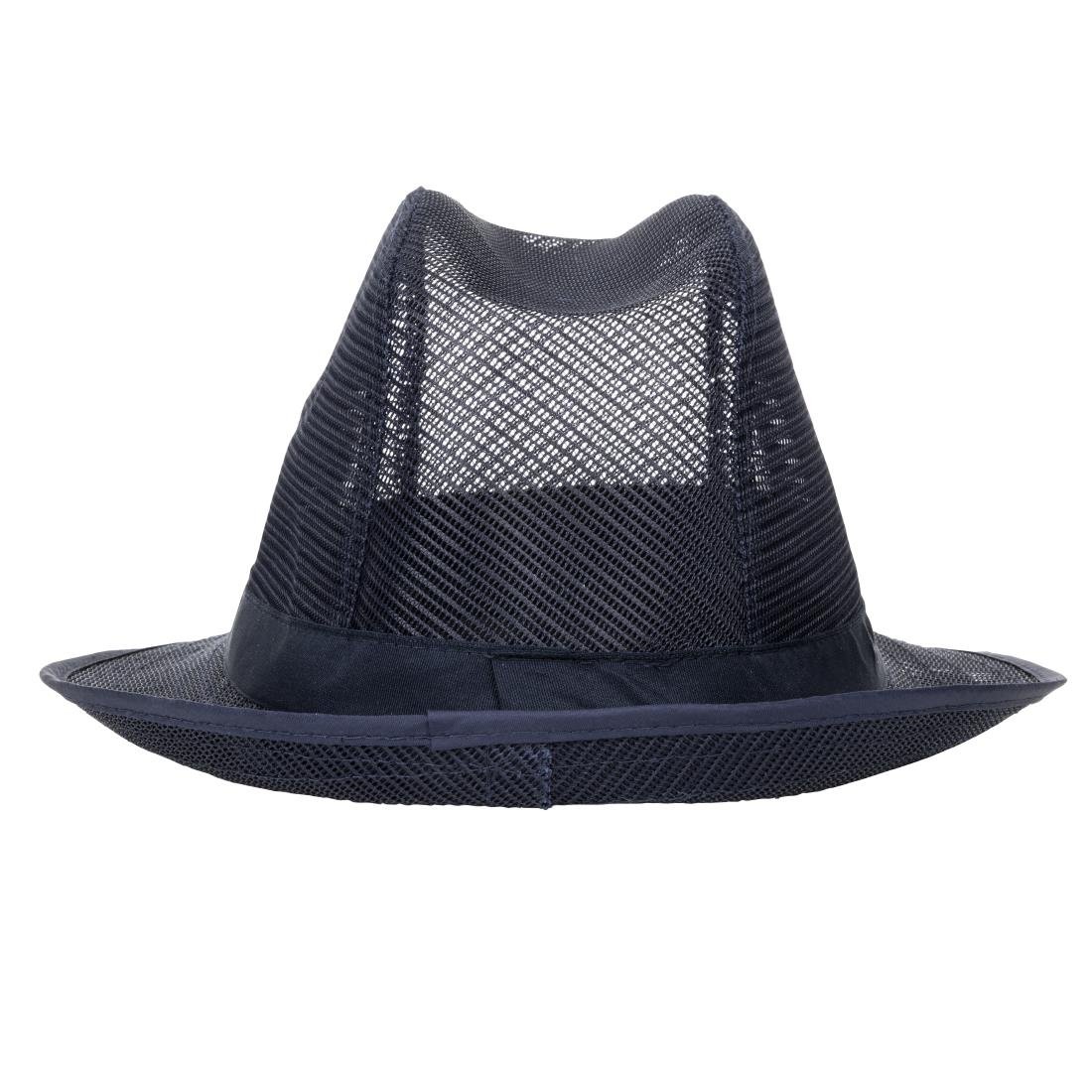 Trilby Hat with Snood Navy Blue M