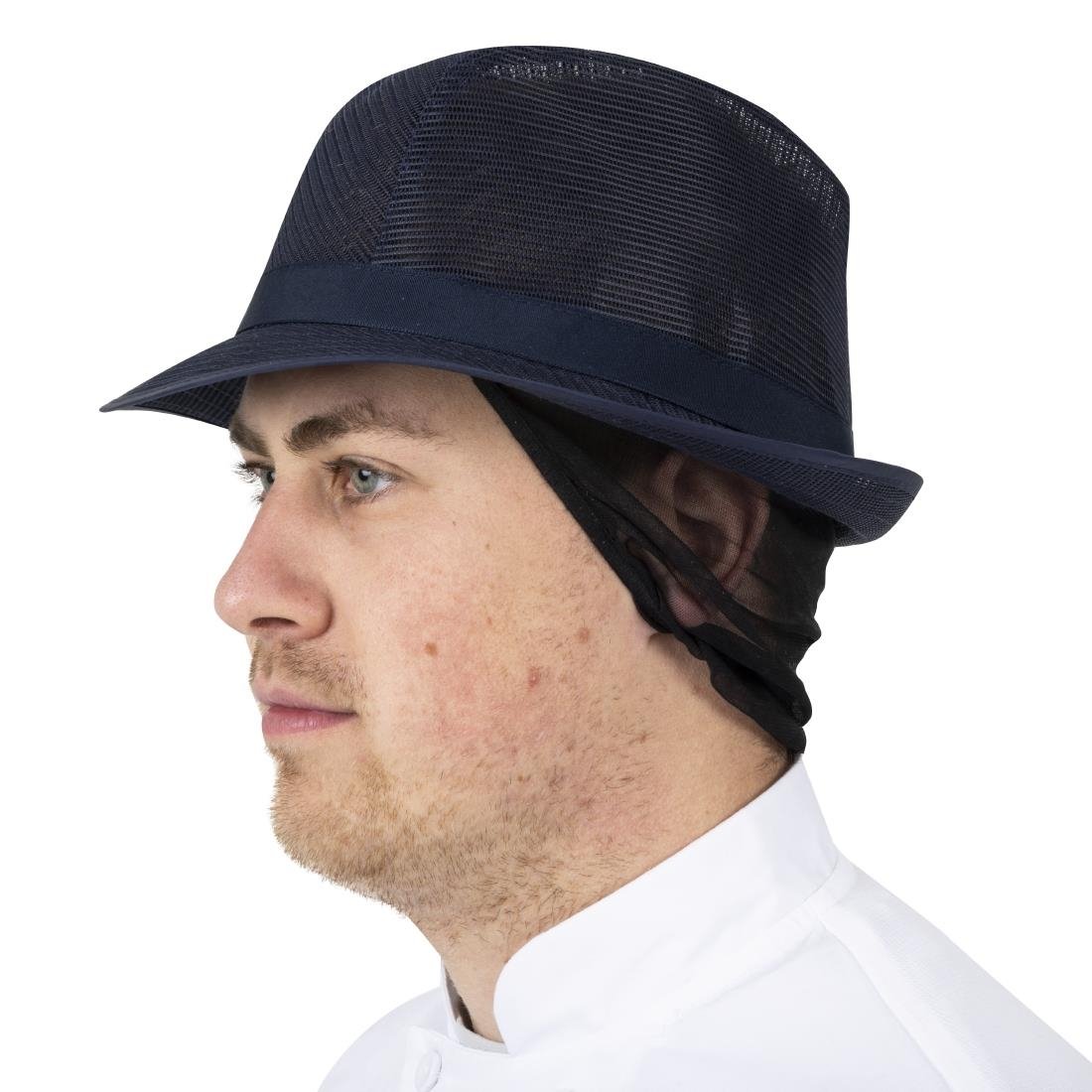 Trilby Hat with Snood Navy Blue L