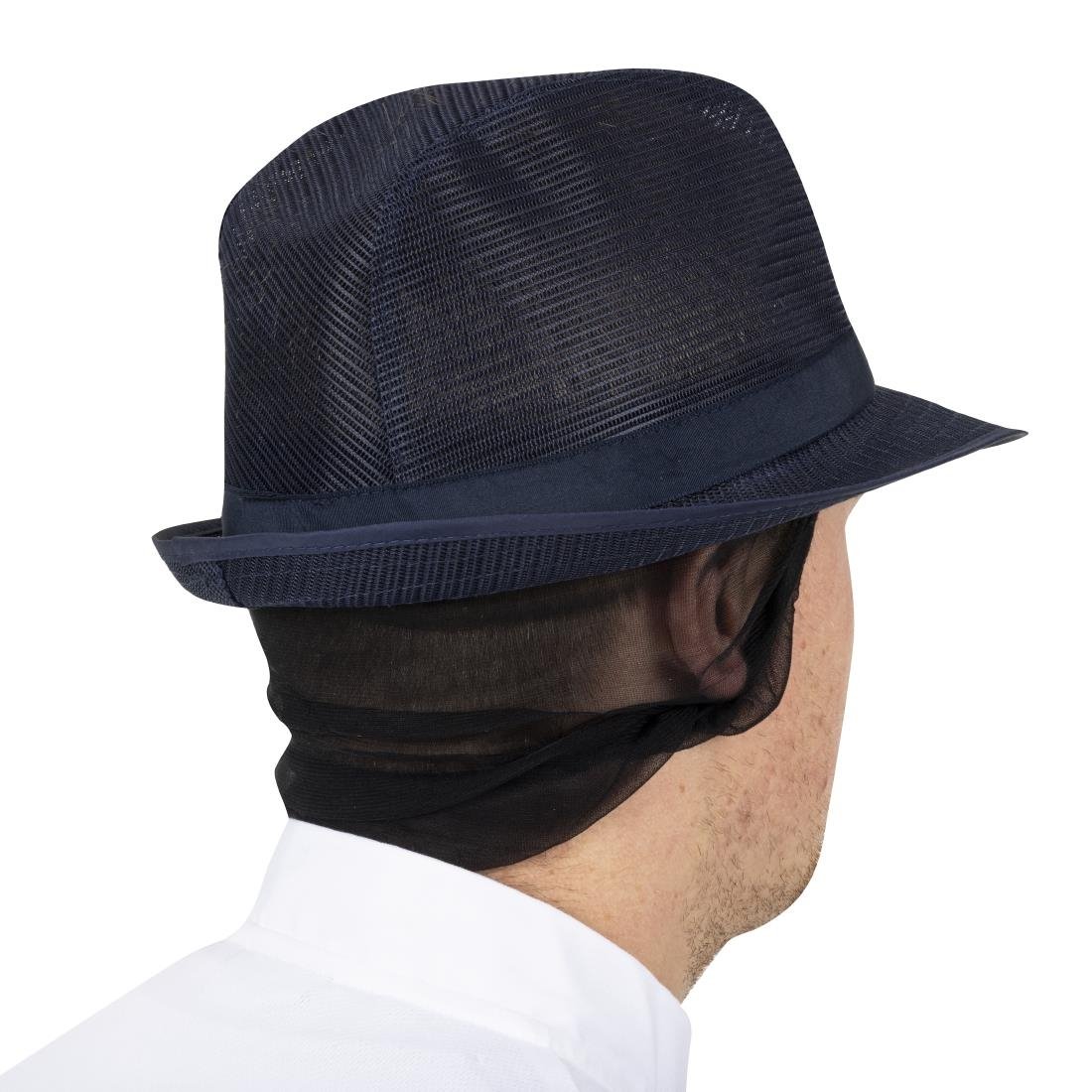 Trilby Hat with Snood Navy Blue M