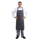 Whites Butchers Stripe Bib Apron Blue/White Extra Large