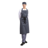 Whites Butchers Stripe Bib Apron Blue/White Extra Large