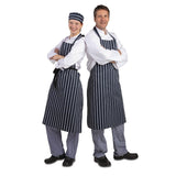 Whites Butchers Stripe Bib Apron Blue/White Extra Large