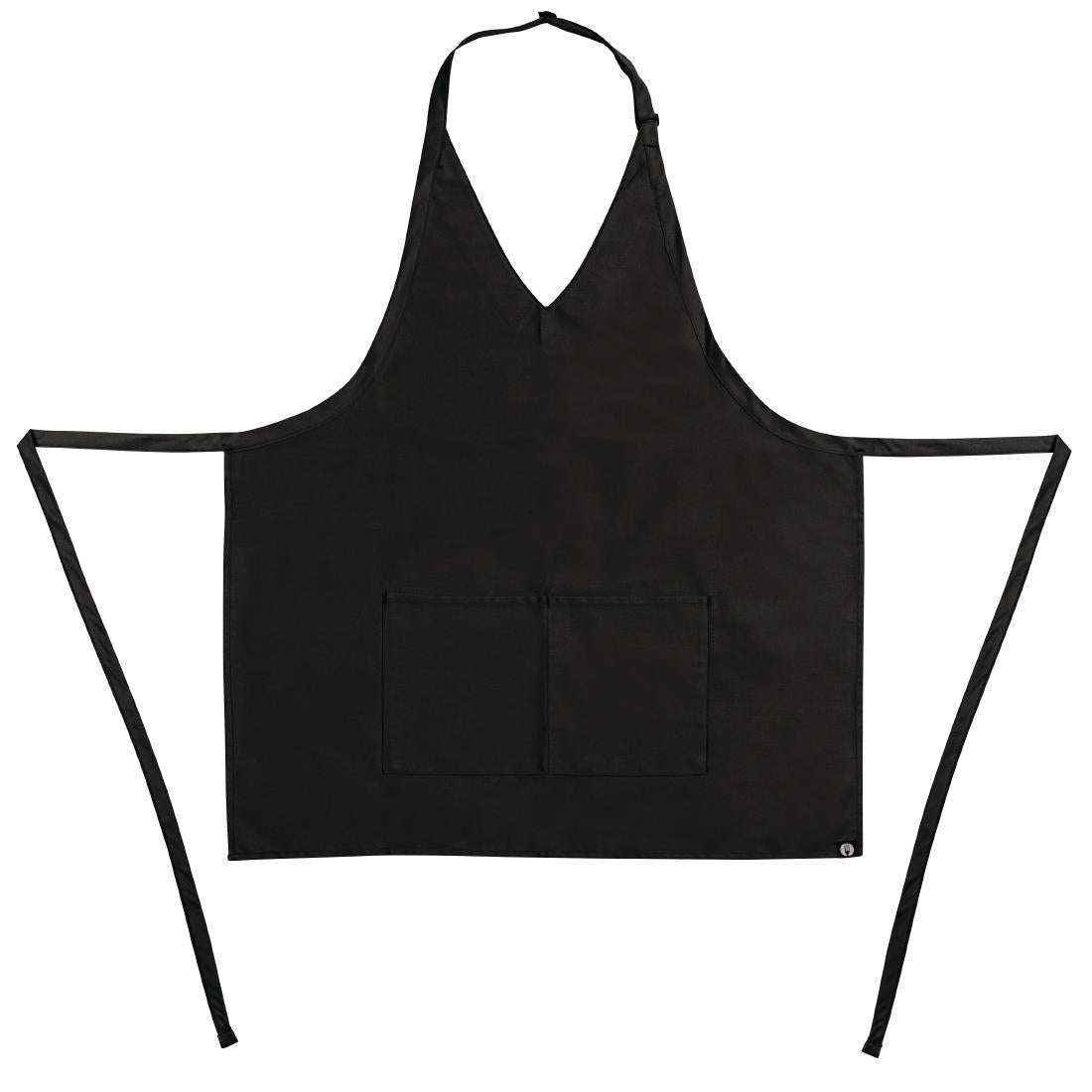 Whites V Neck Service Apron Black