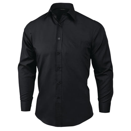 Chef Works Unisex Long Sleeve Dress Shirt Black M