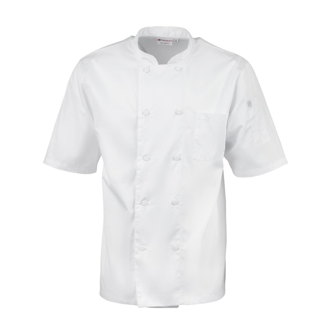 Chefs Works Montreal Cool Vent Unisex Short Sleeve Chefs Jacket White 2XL