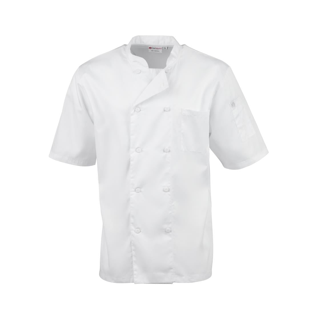 Chefs Works Montreal Cool Vent Unisex Short Sleeve Chefs Jacket White XL