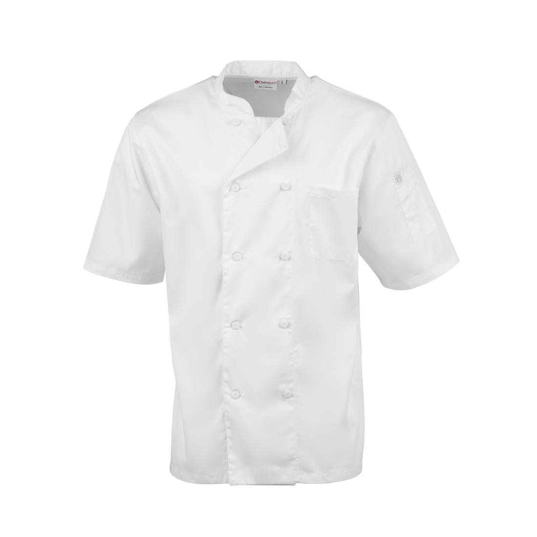 Chefs Works Montreal Cool Vent Unisex Short Sleeve Chefs Jacket White 2XL