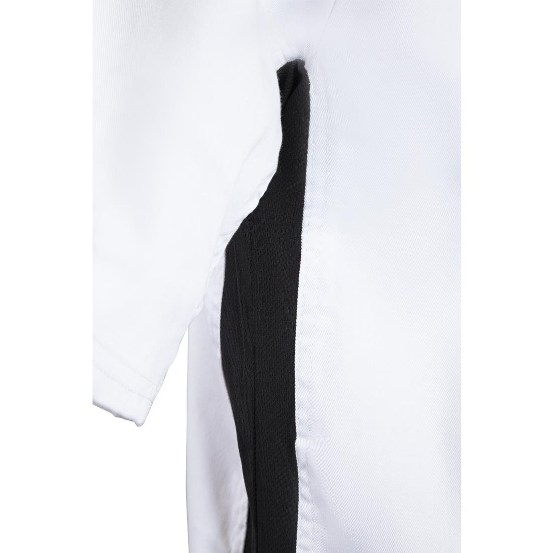Whites Nevada Unisex Chefs Jacket Short Sleeve Black & White XL