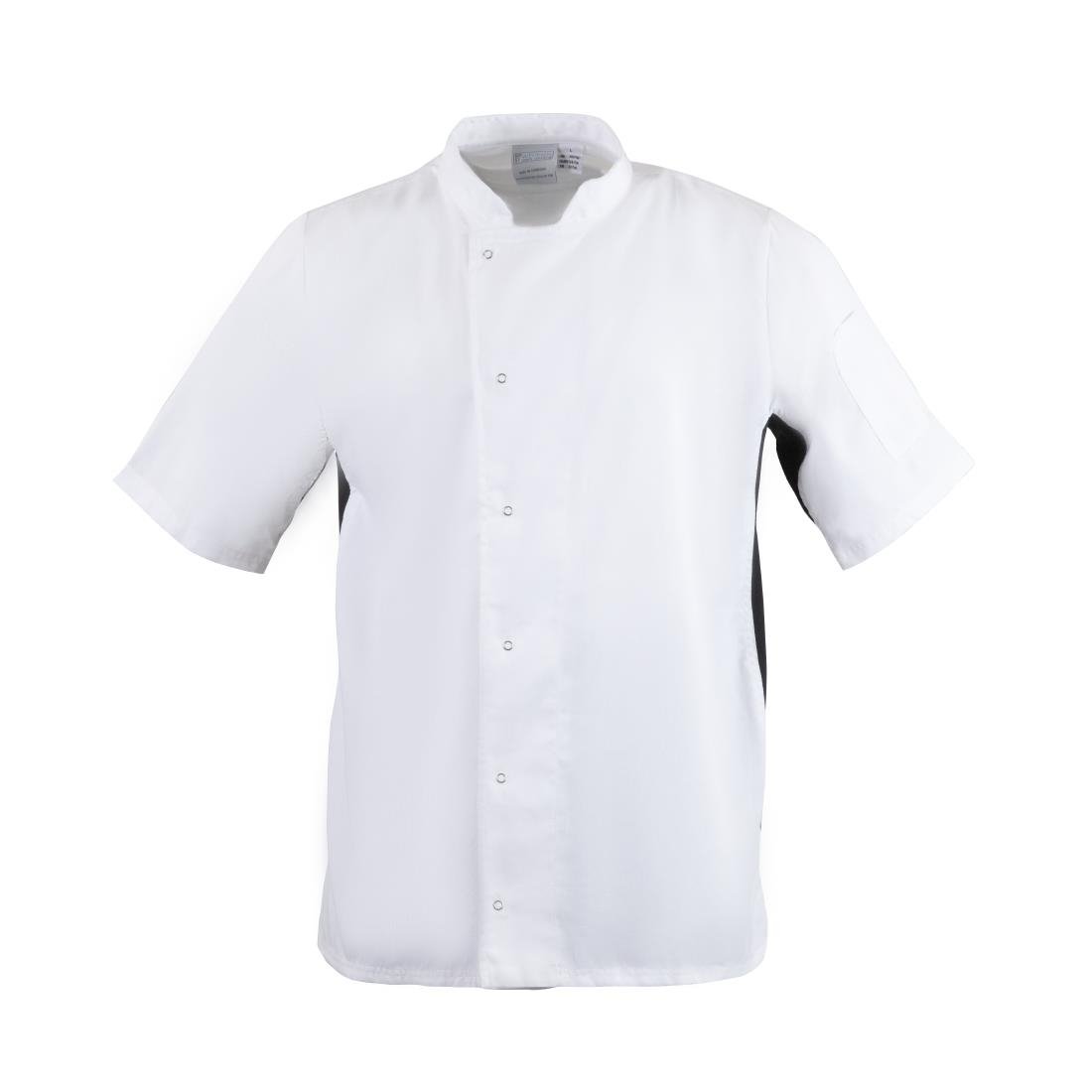 Whites Nevada Unisex Chefs Jacket Short Sleeve Black & White 2XL